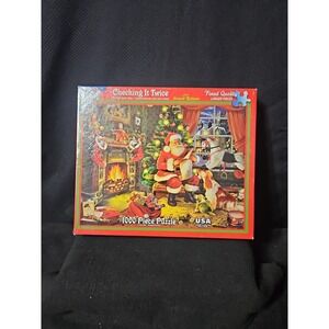 White Mountain "CHECKING IT TWICE" Christmas Jigsaw Puzzle Factory Sealed